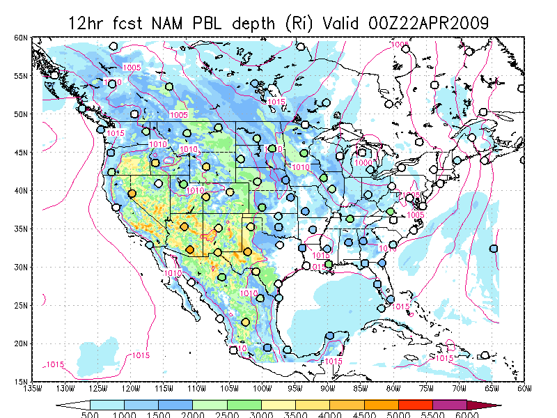 NAM pbl height evaluation with Raobs